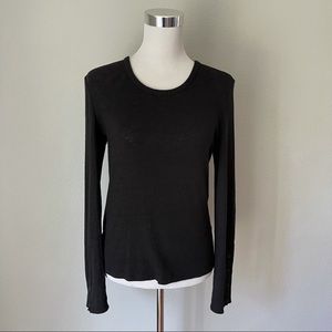Madewell Black Soft Stretch Jersey Knit Top Size S
